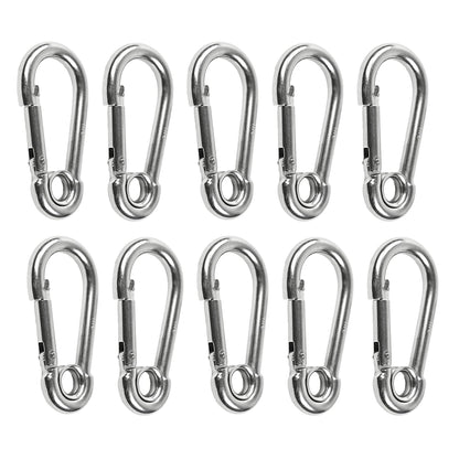 Marine City Stainless Steel Carabiner Clip Snap Hook with Ring 3-1/2” (10 Pcs)