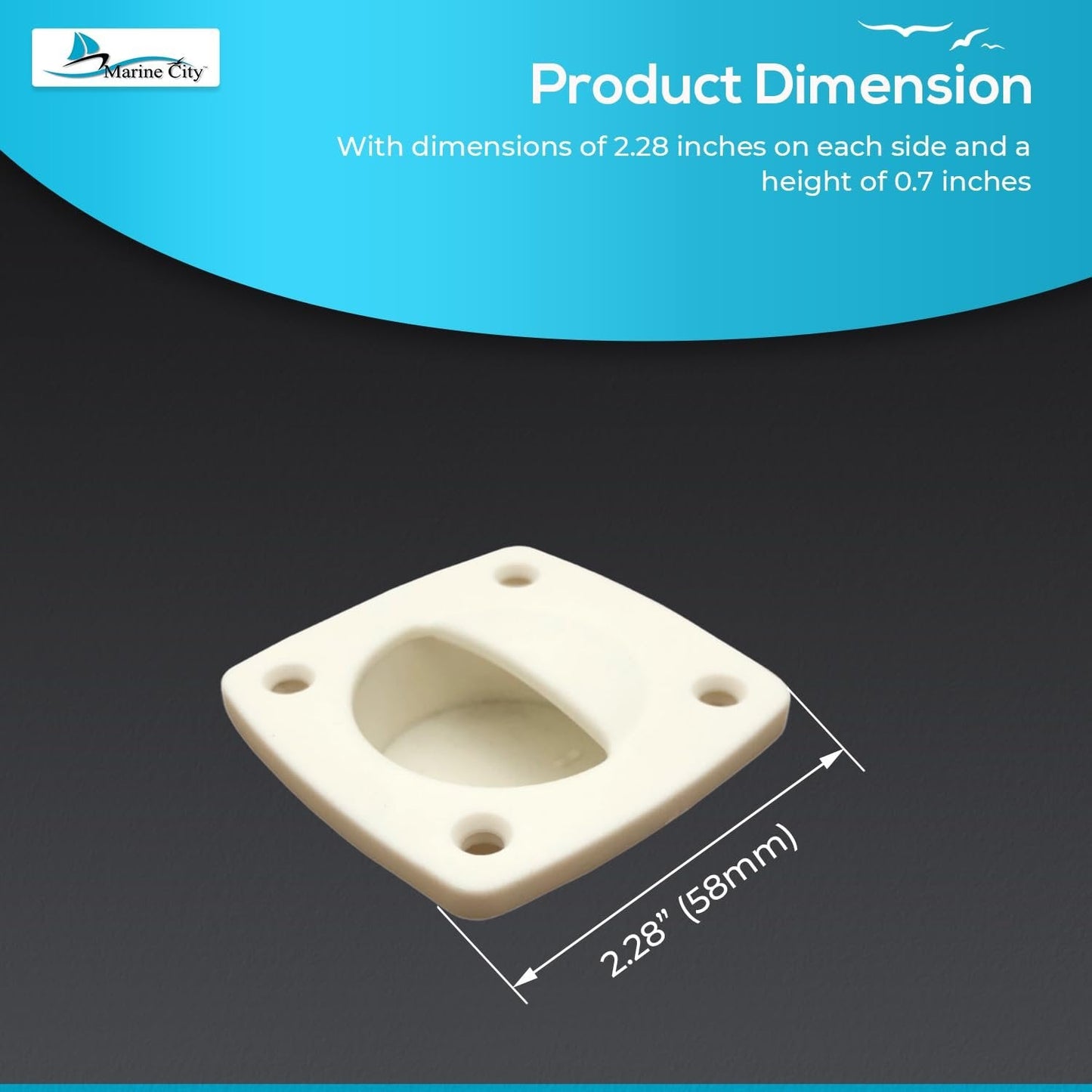 Marine City Nylon Pull Handle – White Corrosion-Resistant Marine Grab Handle MARINE CITY
