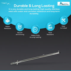 Marine City 316 Stainless Steel 30° Flush Mount Flag Pole Socket & 32” Flag Pole