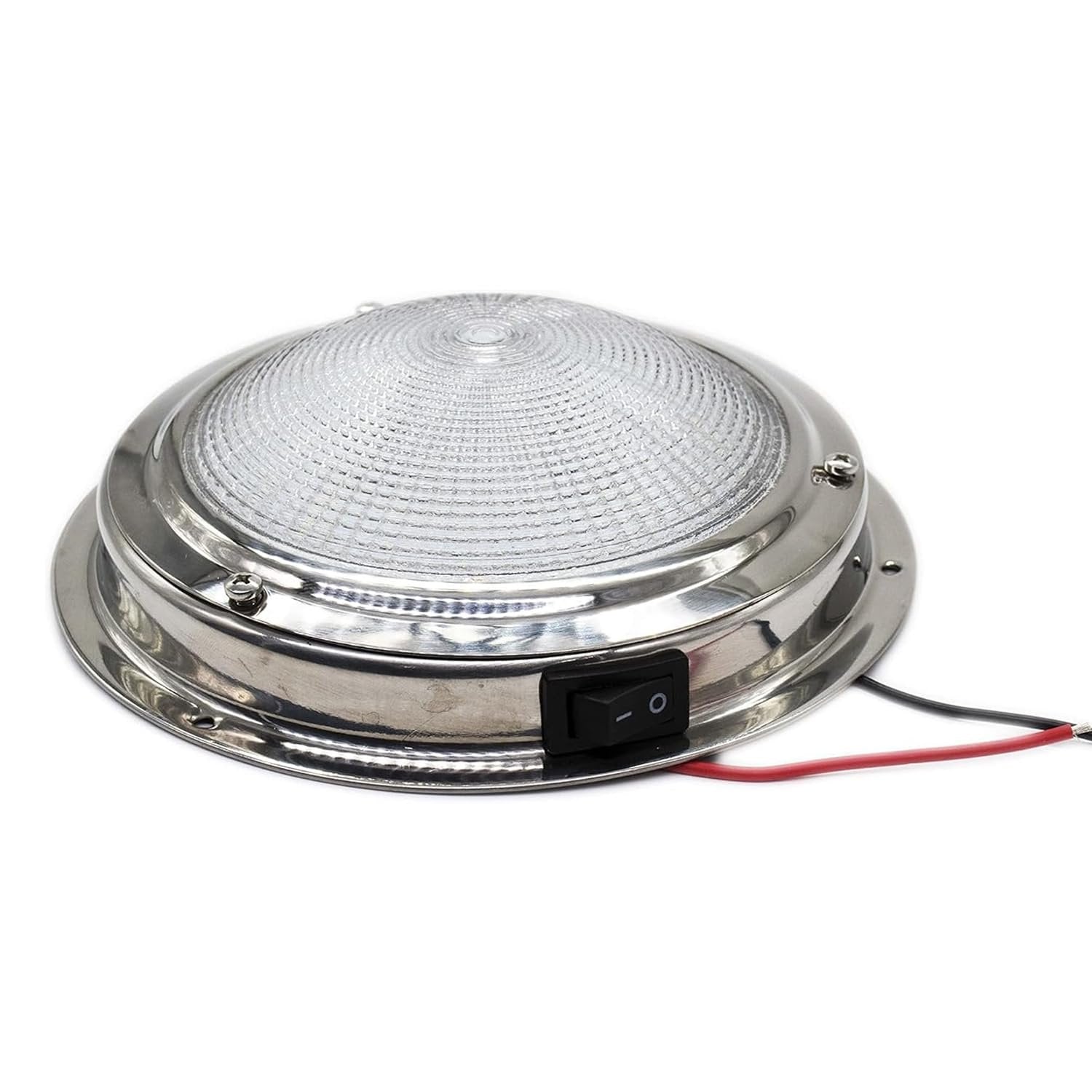 Marine City 304 Stainless Steel LED Dome Light 4” Lens, 12V, 3W, Water-Resistant Marine City