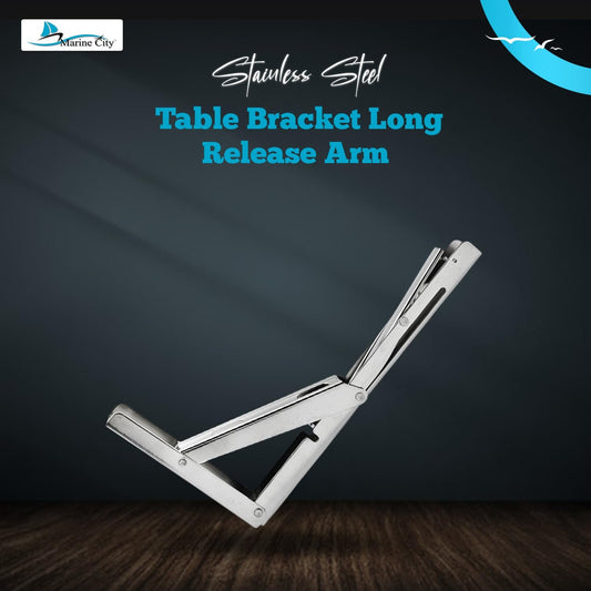 Marine City 304 Stainless Steel Table Bracket – 12” Folding Shelf Bracket
