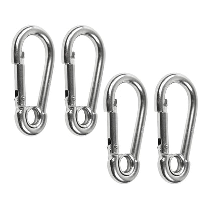 Marine City Carabiner Clip Snap Hook with Ring – 2-3/8” Stainless Steel (4 Pcs)
