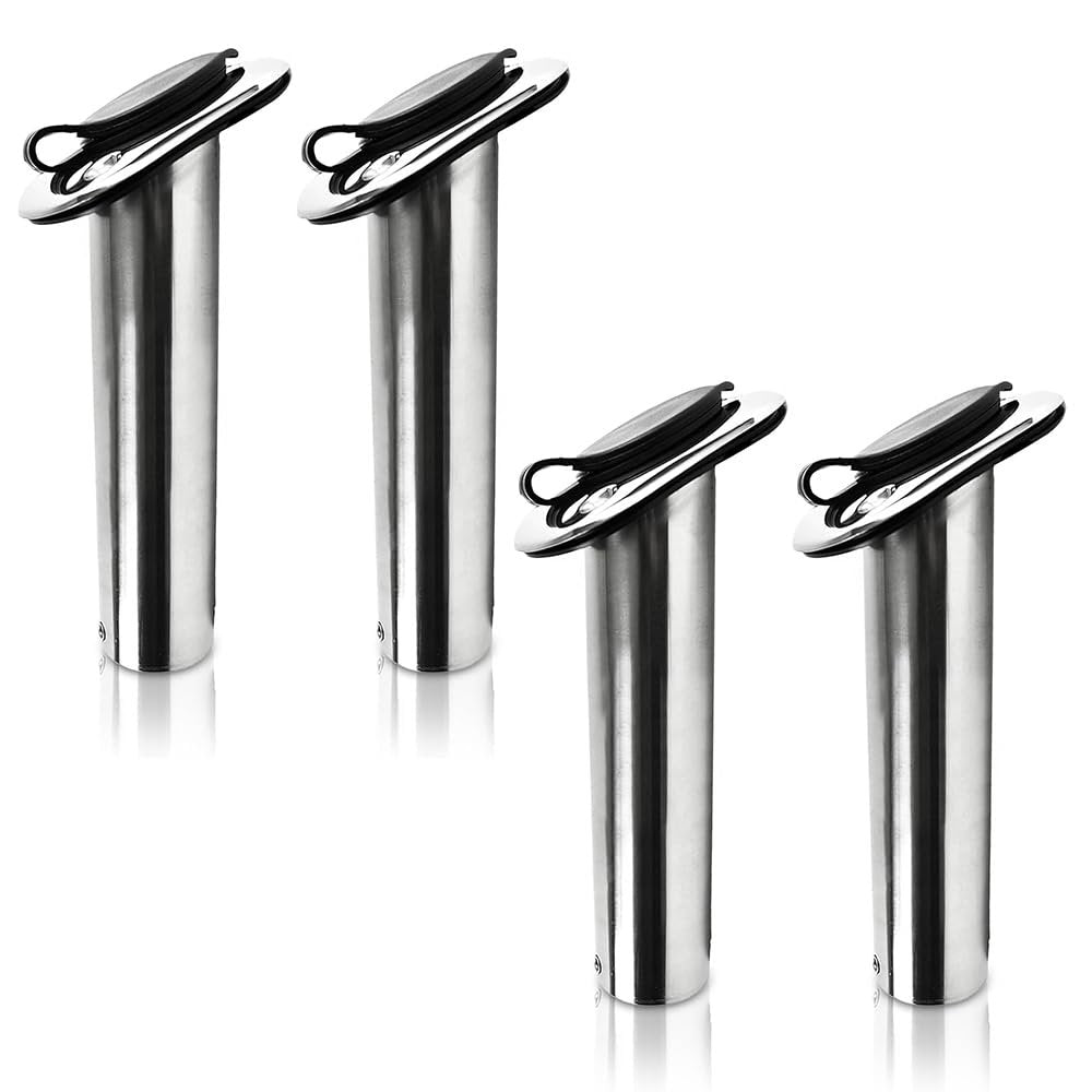 Marine City Fishing Rod Holder Heavy Duty Cast Stainless Steel, 30° Flange Angle
