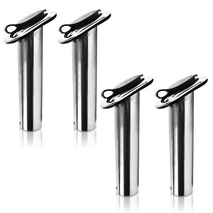 Marine City Fishing Rod Holder Heavy Duty Cast Stainless Steel, 30° Flange Angle