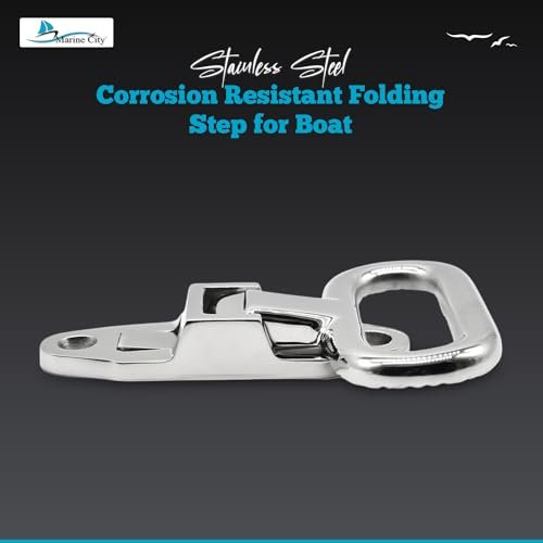 MARINE CITY Folding Step – 316 Stainless Steel, Heavy-Duty, Corrosion-Resistant