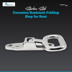 Marine City Escalón plegable de acero inoxidable 316 resistente para barcos, vehículos recreativos, remolques, caravanas (tamaño grande (5-1/2