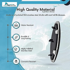 Marine City Elliptical Opening Port Light – 304 Stainless Steel, 6