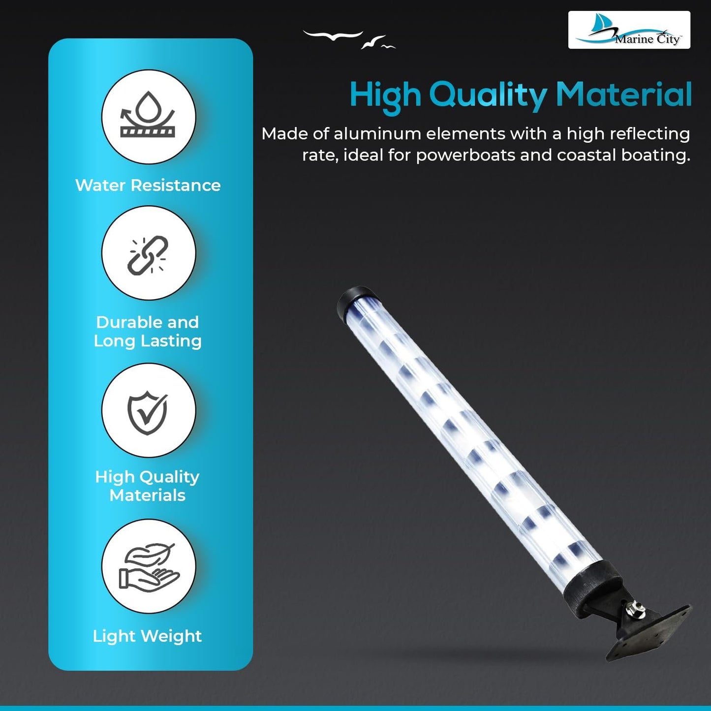MARINE CITY Tube Type Radar Reflector – 20” Aluminum Marine Reflector, 21 SQ FT