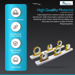 Marine City 3-Rod Reel Fishing Rod Storage Hanger Rack – Aluminum Bright Gold