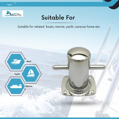 Marine City 316 Stainless Steel Marine Grade Mooring Bollards for Boat Yacht Fishing (7"x 8")