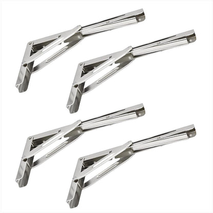 Marine City 304 Stainless Steel Folding Shelf Bracket – 12” Long Arm, Heavy Duty Marine City Hardware