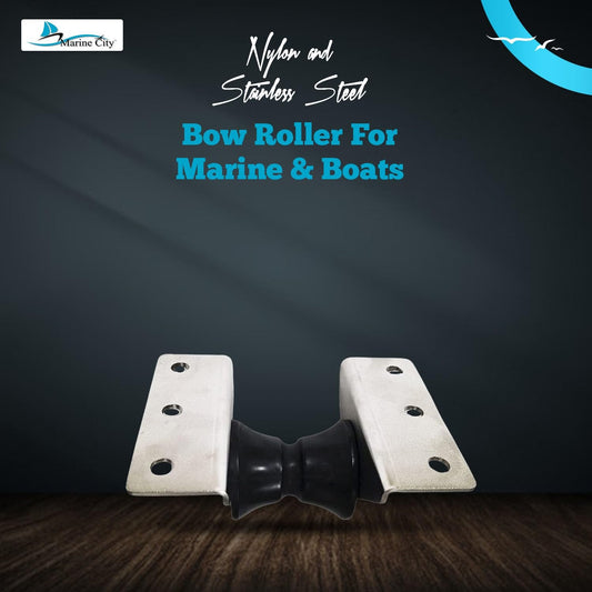 Marine City 8” Black PU Bow Roller Large Platform Anchor Roller Replacement Marine City