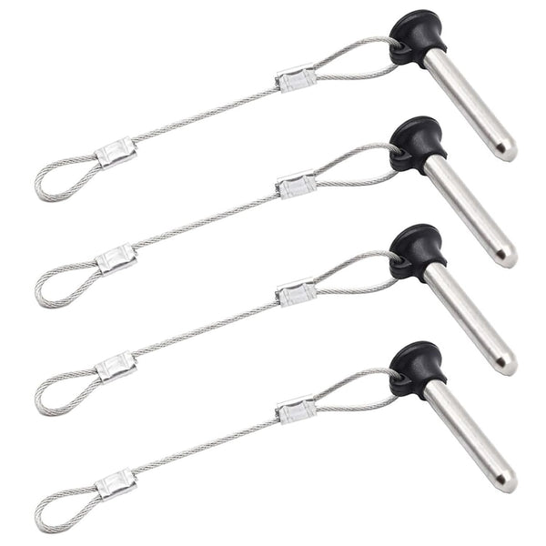 MARINE CITY Pull Pin & Lanyard with Nylon Knob – 3/16" Stainless Steel (4 Pcs)