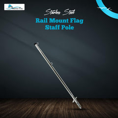 Marine City 316 Stainless Steel 30° Flush Mount Flag Pole Socket & 32” Flag Pole