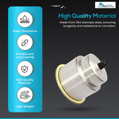 Marine City 304 Stainless Steel Cup Drink Holder with Center Drain – Durable