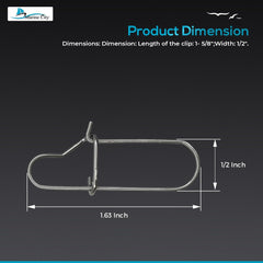 Marine City Clips para bandera de antena de acero inoxidable, accesorios para mástil de bandera para barcos marinos (2 por paquete)