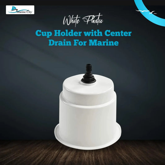 Marine City White Closeable Plastic Cup Holder with Drain – Fits 30 oz Marine City Hardware