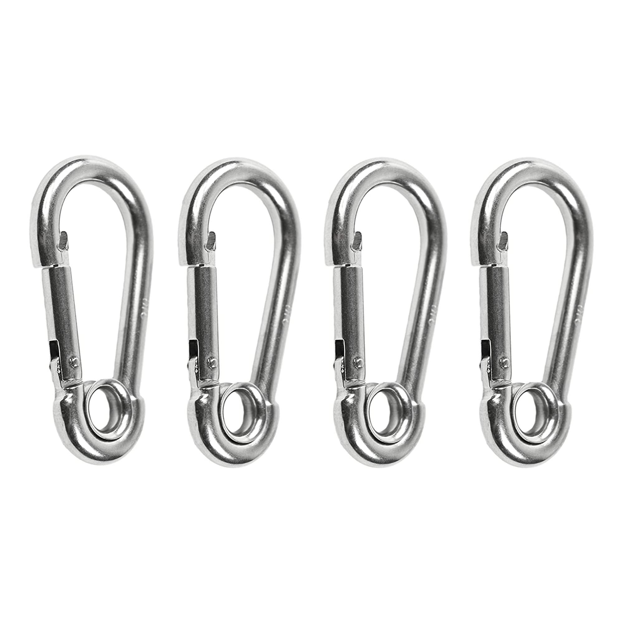 Marine City 316 Stainless-Steel 4” Carabiners/Clip Snap Hook with Ring for Sailing, Fishing, Hiking