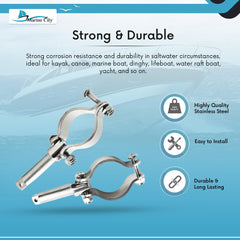 Marine City Abrazadera de acero inoxidable en Rowlocks/Oarlocks de 1-5/8 pulgadas (2 por paquete) 
