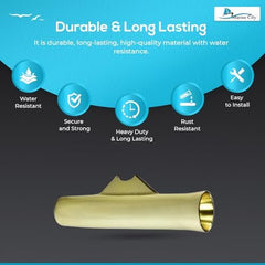 Marine City Gold Powder Coated Aluminum Flared Weld-On Fishing Rod Holder