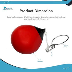 Marine City 12-Inch Inflatable Red Buoy Ball – PVC Mooring & Marker Buoy