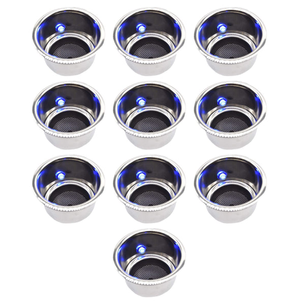 Marine City Stainless Steel Blue LED Illuminated Drink Holder with Drain(10 Pcs)