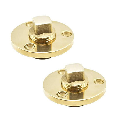 Tapón de drenaje de latón Marine City para 1” de diámetro. Orificio, 1/2''NPT (2 piezas) 