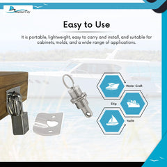 Marine City Hatch Lock Fastener – 316 Stainless Steel, Deck & Cabinet Latch