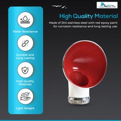 Marine City Round Red Cowl Vent – 304 Stainless Steel, 3 & 4 Inches For Boat