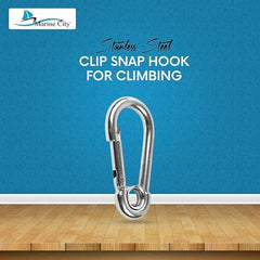 Marine City 316 Stainless-Steel 2” Carabiners/Clip Snap Hook with Ring for Sailing, Fishing, Hiking