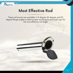 Soporte para varilla de montaje empotrado Marine City y revestimiento de PVC con tapa -30 grados