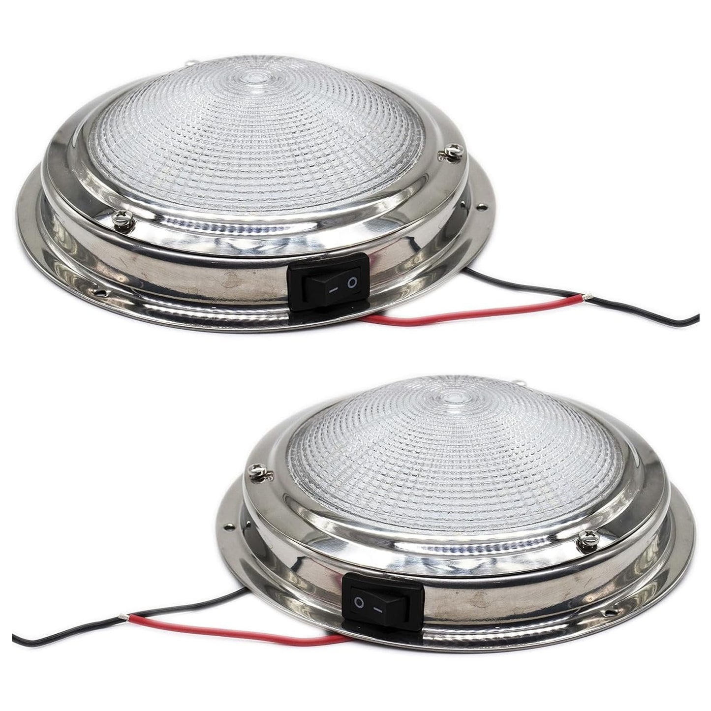 Marine City 304 Stainless Steel LED Dome Light 4” Lens, 12V, 3W, Water-Resistant Marine City