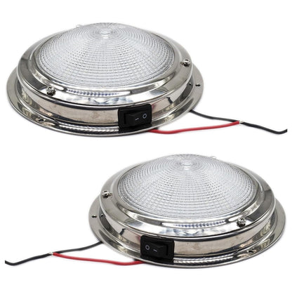 Marine City 304 Stainless Steel LED Dome Light 4” Lens, 12V, 3W, Water-Resistant Marine City