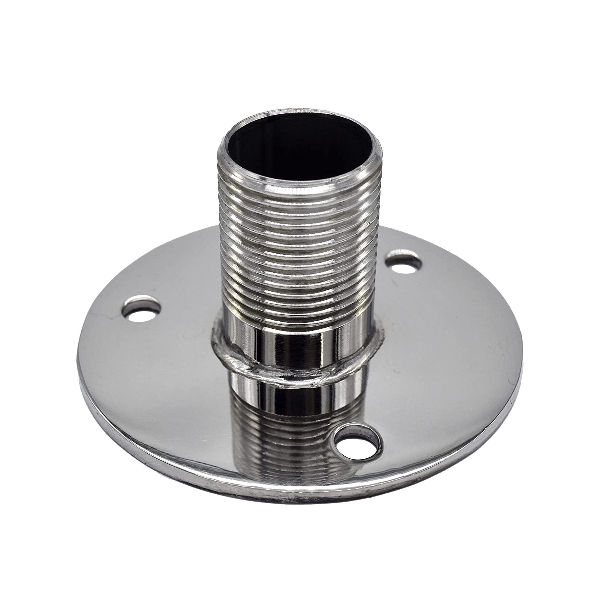 Marine City Fixed Antenna Base 1”-14 Thread – 304 Stainless Steel, Mirror Polish