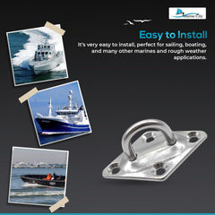 Marine City Great Strong Diamond Stainless Steel Pad Eye (2-3/8” ×1-1/2”) (4pcs)