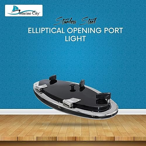 Marine City Elliptical Opening Port Light – 304 Stainless Steel, 6" x 16"