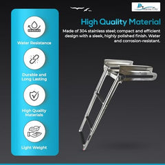 Marine City 304 Stainless Steel Telescoping 3-Step Under Slide Boarding Ladder