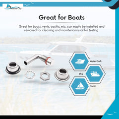 Marine City 90° Fuel Tank Vent – Stainless Steel, Fits 5/8” Hose, Removable Cap