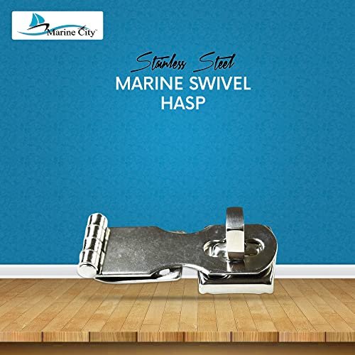 MARINE CITY 316 Stainless Steel Easy Install Door Hasp – Swivel Safety Hasp