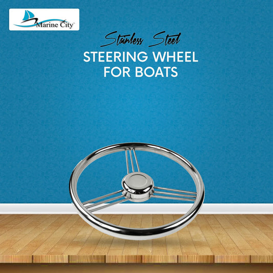 Marine City 316 Stainless Steel Steering Wheel 9 Spoke – 13-1/2” Diameter