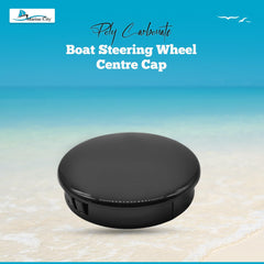 Marine City Black 2-1/2 Inches PC Construction High Strength Fatigue Resistant Easy Install Gloss Finish Boat Steering Wheel Centre Cap for Marine Boats