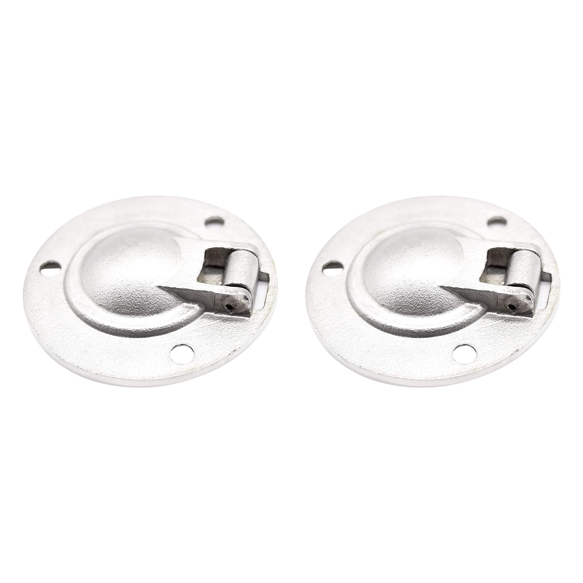 MARINE CITY 316 Stainless Steel Round Flush Boat Hatch Lift Ring (Pack of 2)