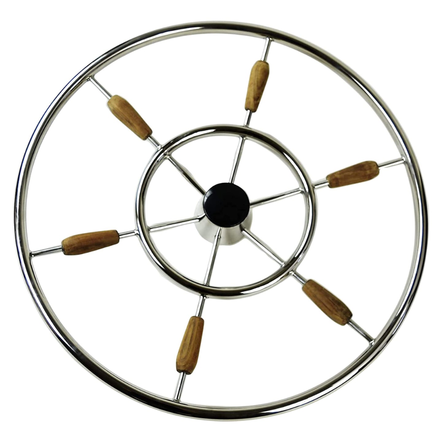 Marine City 6-Spoke Steering Wheel – 304 Stainless Steel, 24-Inch Diameter