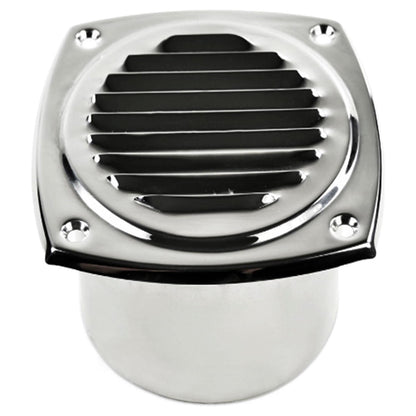Marine City 304 Stainless Steel Hose Vent, 4” Diameter, Polished Louvered Design