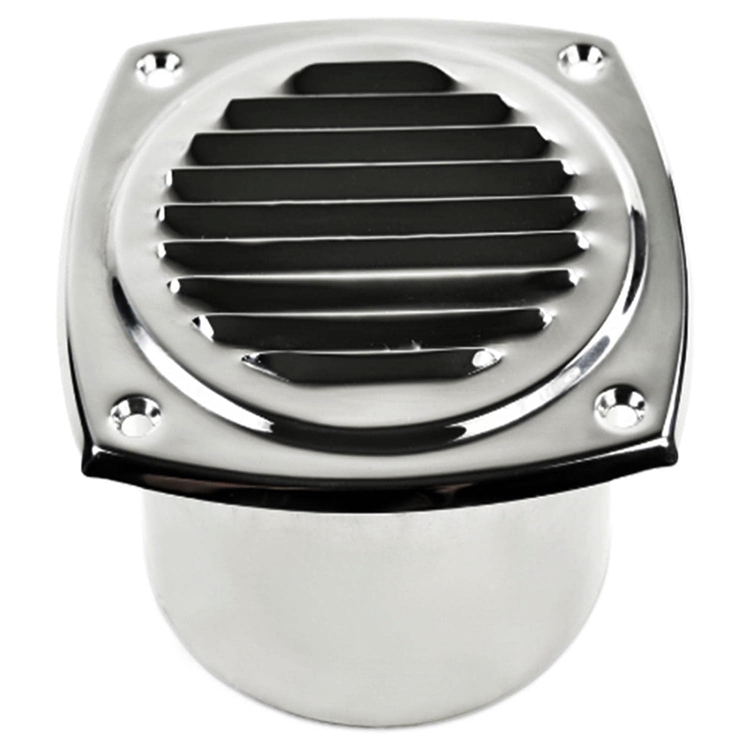 Marine City 304 Stainless Steel Hose Vent, 4” Diameter, Polished Louvered Design