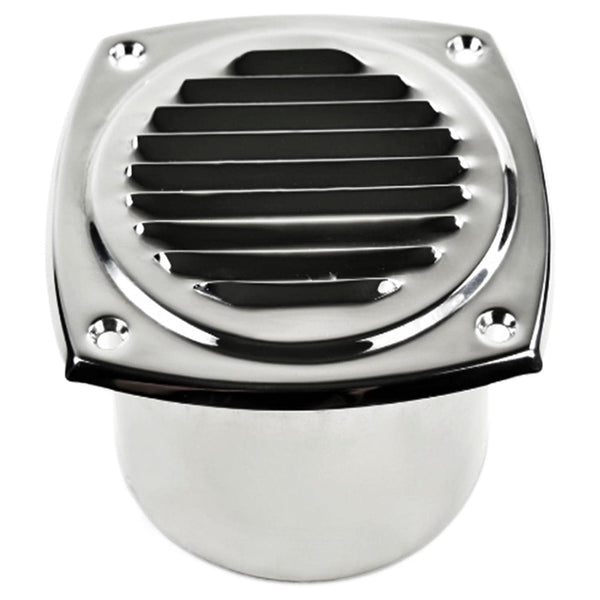 Marine City 304 Stainless Steel Hose Vent, 4” Diameter, Polished Louvered Design