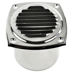 Marine City 304 Stainless Steel Hose Vent, 4” Diameter, Polished Louvered Design