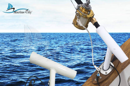 Marine City Fishing Rod Holder Outrigger Plug-in Rod Pod – Aluminum (Pack of 2) Marine City