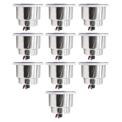 Marine City Stainless Steel Green LED Cup Holder with Drain Corrosion-Resistant