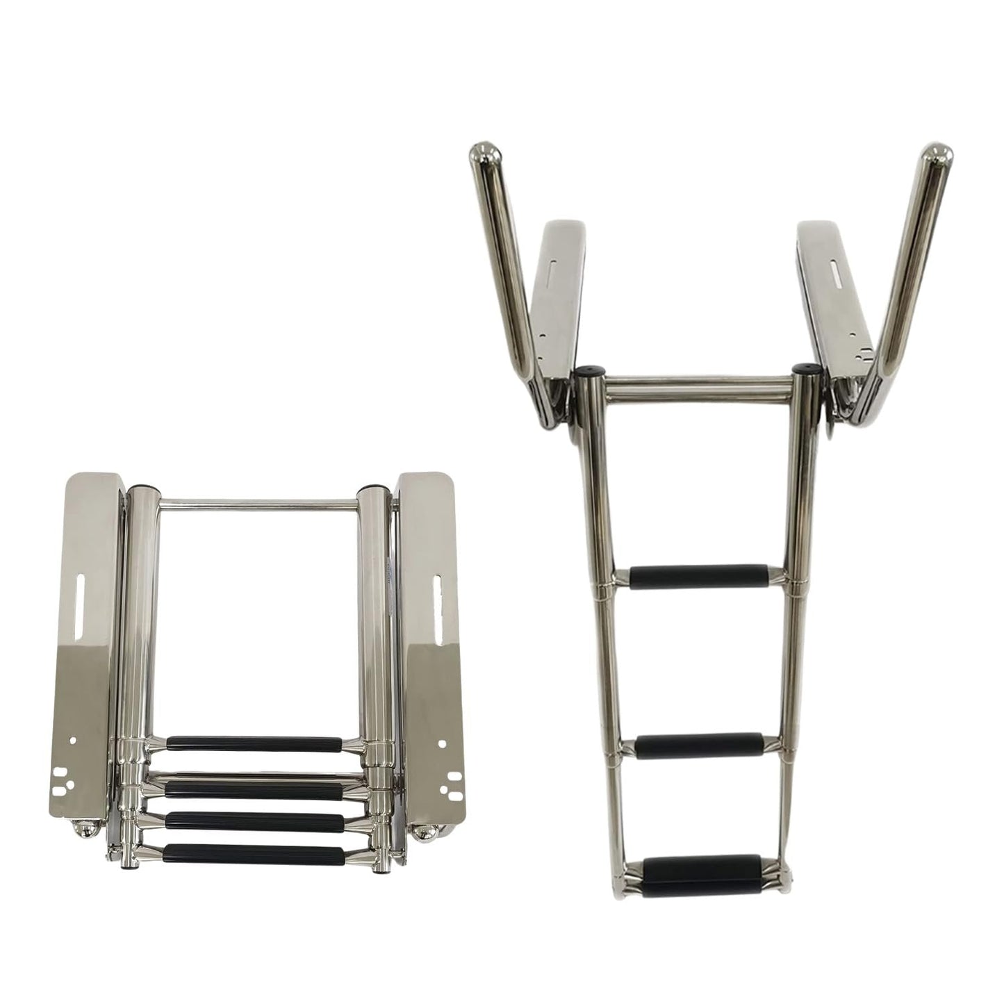 Marine City 4-Step Telescoping Ladder with Retractable Handrail Stainless Steel MARINE CITY